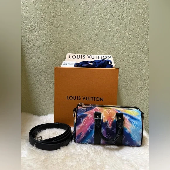 Louis Vuitton Keepall XS Sunset Monogram Canvas Bandouliere Bag Virgil Limited - Picture 3 of 15